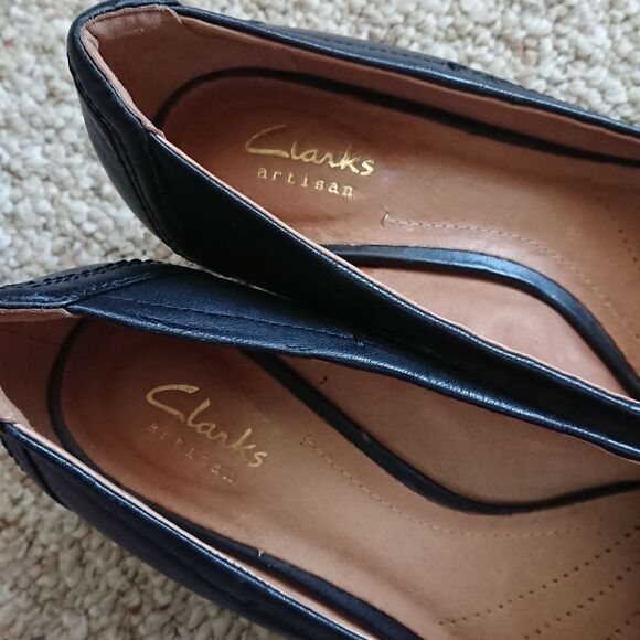 Clarks Artisan open toe wedges in black size 7.5 - Picture 8 of 10